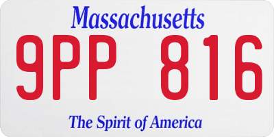 MA license plate 9PP816