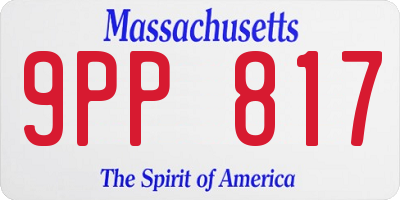 MA license plate 9PP817