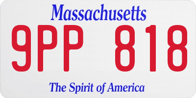 MA license plate 9PP818