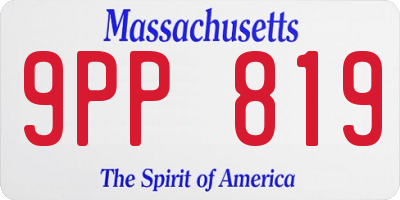 MA license plate 9PP819