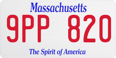 MA license plate 9PP820
