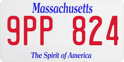 MA license plate 9PP824