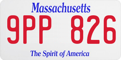 MA license plate 9PP826