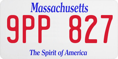 MA license plate 9PP827