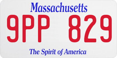 MA license plate 9PP829