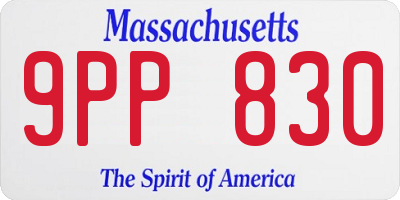 MA license plate 9PP830