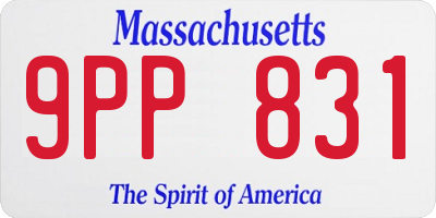 MA license plate 9PP831