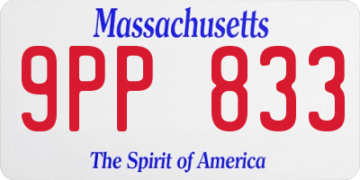 MA license plate 9PP833