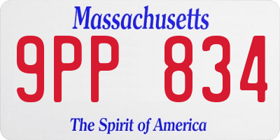 MA license plate 9PP834