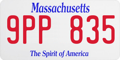 MA license plate 9PP835