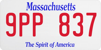 MA license plate 9PP837