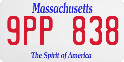 MA license plate 9PP838