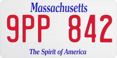 MA license plate 9PP842