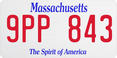MA license plate 9PP843