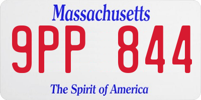 MA license plate 9PP844