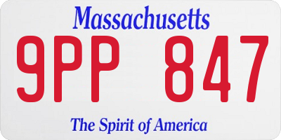 MA license plate 9PP847
