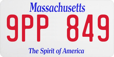 MA license plate 9PP849