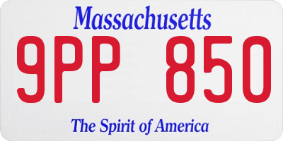 MA license plate 9PP850