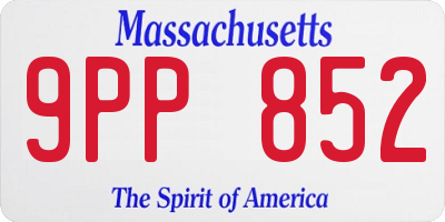 MA license plate 9PP852