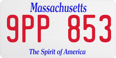 MA license plate 9PP853