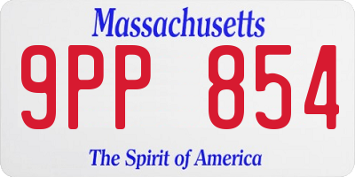 MA license plate 9PP854