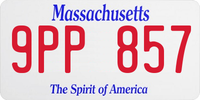 MA license plate 9PP857