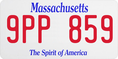 MA license plate 9PP859