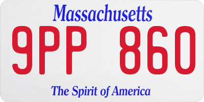 MA license plate 9PP860