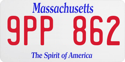 MA license plate 9PP862