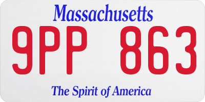 MA license plate 9PP863