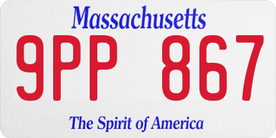 MA license plate 9PP867