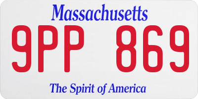 MA license plate 9PP869