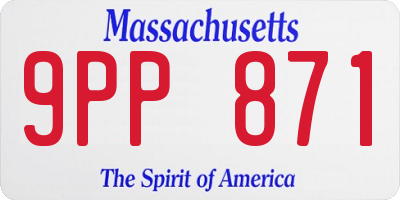 MA license plate 9PP871