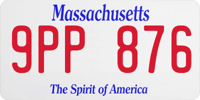 MA license plate 9PP876