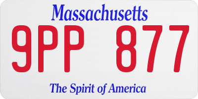 MA license plate 9PP877