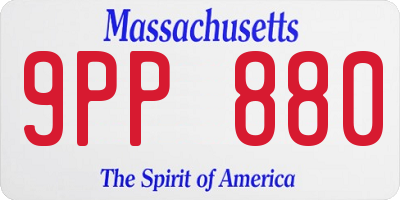 MA license plate 9PP880