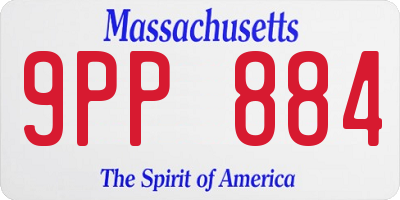 MA license plate 9PP884
