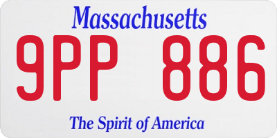 MA license plate 9PP886