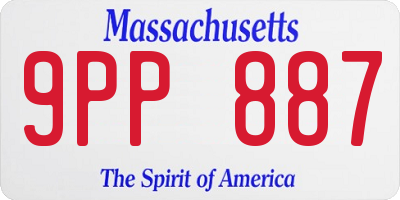 MA license plate 9PP887