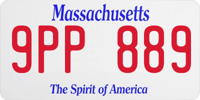 MA license plate 9PP889