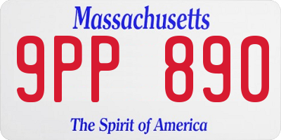 MA license plate 9PP890
