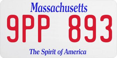 MA license plate 9PP893