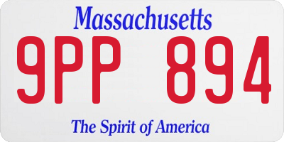 MA license plate 9PP894