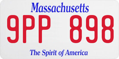 MA license plate 9PP898