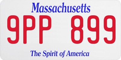 MA license plate 9PP899