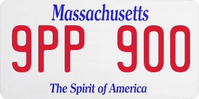 MA license plate 9PP900