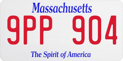 MA license plate 9PP904
