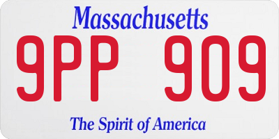 MA license plate 9PP909