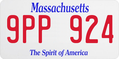 MA license plate 9PP924