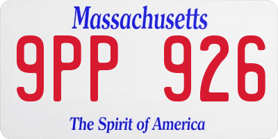 MA license plate 9PP926